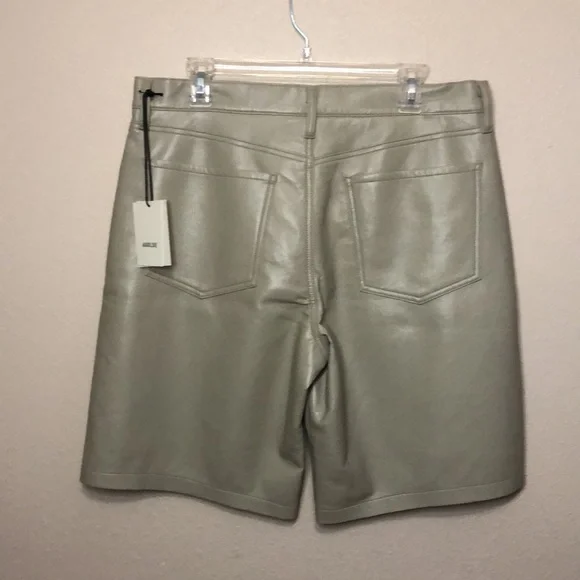 Free People AGOLDE Women's Size 10 Toast Color Recycled Leather Bland Shorts - Picture 6 of 14